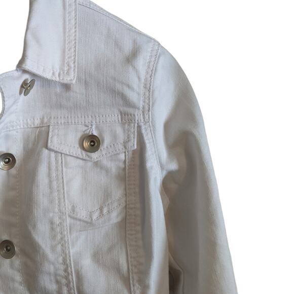 Blue Identity Jean Jacket White Small Petite - Picture 5 of 7